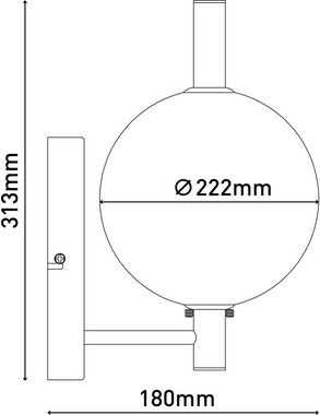 näve LED Wandleuchte NOVA, Dimmfunktion, LED fest integriert, Warmweiß, Dimmbar