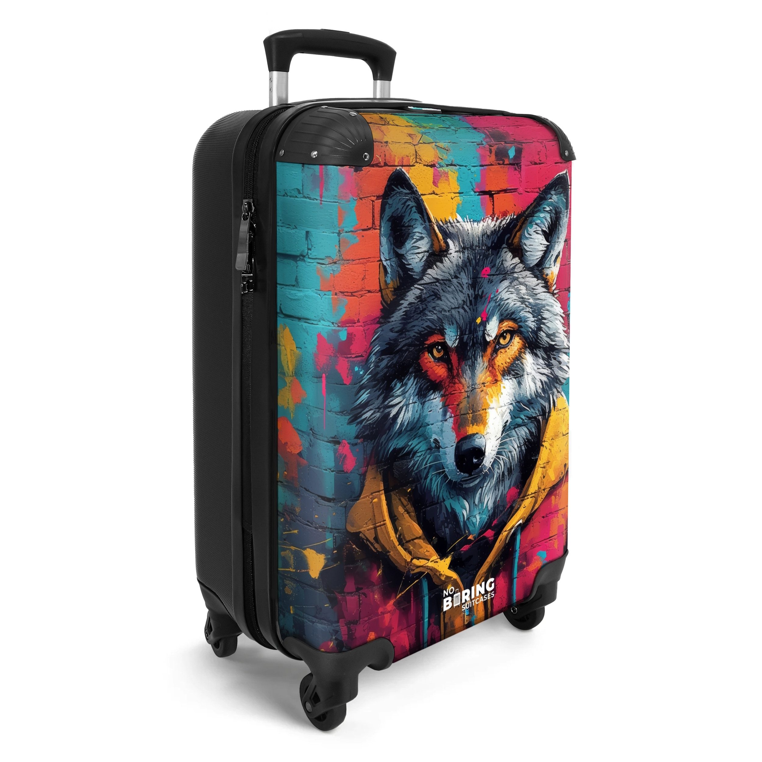 NoBoringSuitcases.com© Hartschalen-Trolley Bunter Fuchs mit Fell günstig online kaufen
