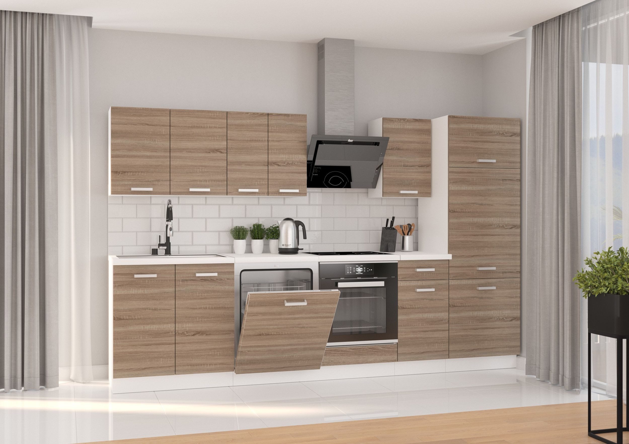 Küchen-Preisbombe Küchenzeile Dave 300 cm Küchenblock Einbauküche Singleküc günstig online kaufen