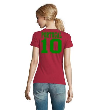 Blondie & Brownie T-Shirt Damen Portugal Sport Trikot Fußball Weltmeister WM Europa EM