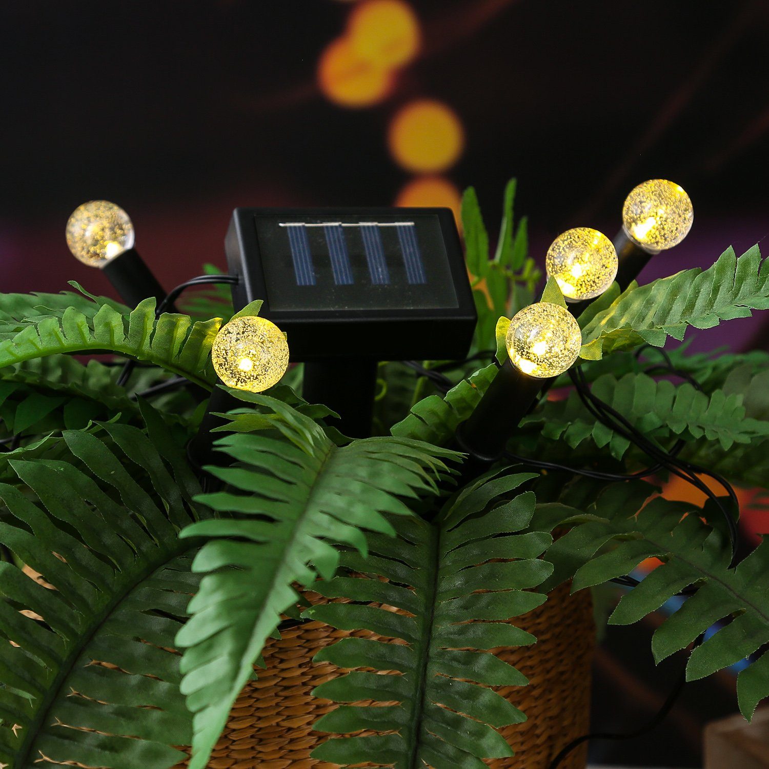 MARELIDA LED Solarleuchte LED Solar Gartenstecker Luftblasen Beetstecker Blumentopfdeko Sensor, LED Classic, warmweiß (2100K bis 3000K)