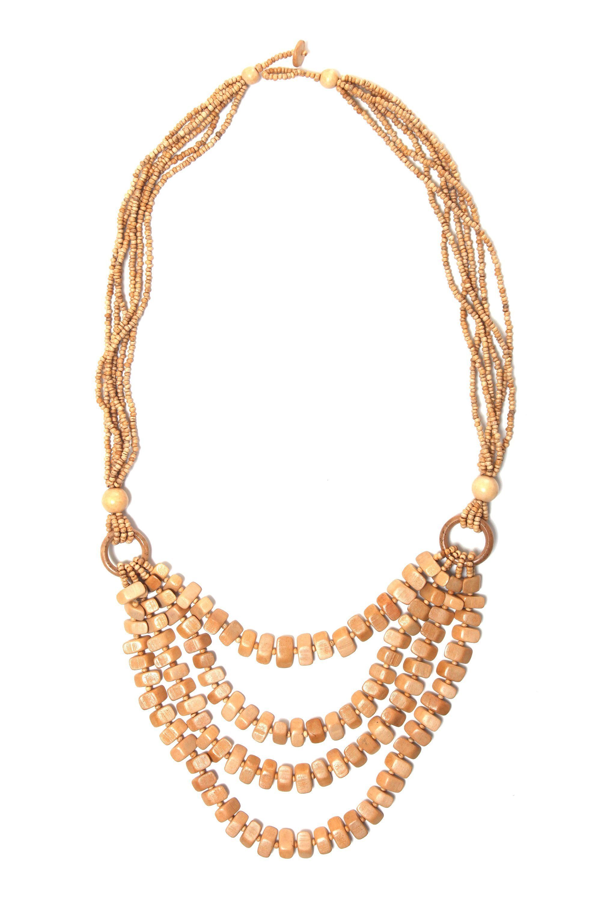 COLLEZIONE ALESSANDRO Lange Kette Rike, mit Holzperlen