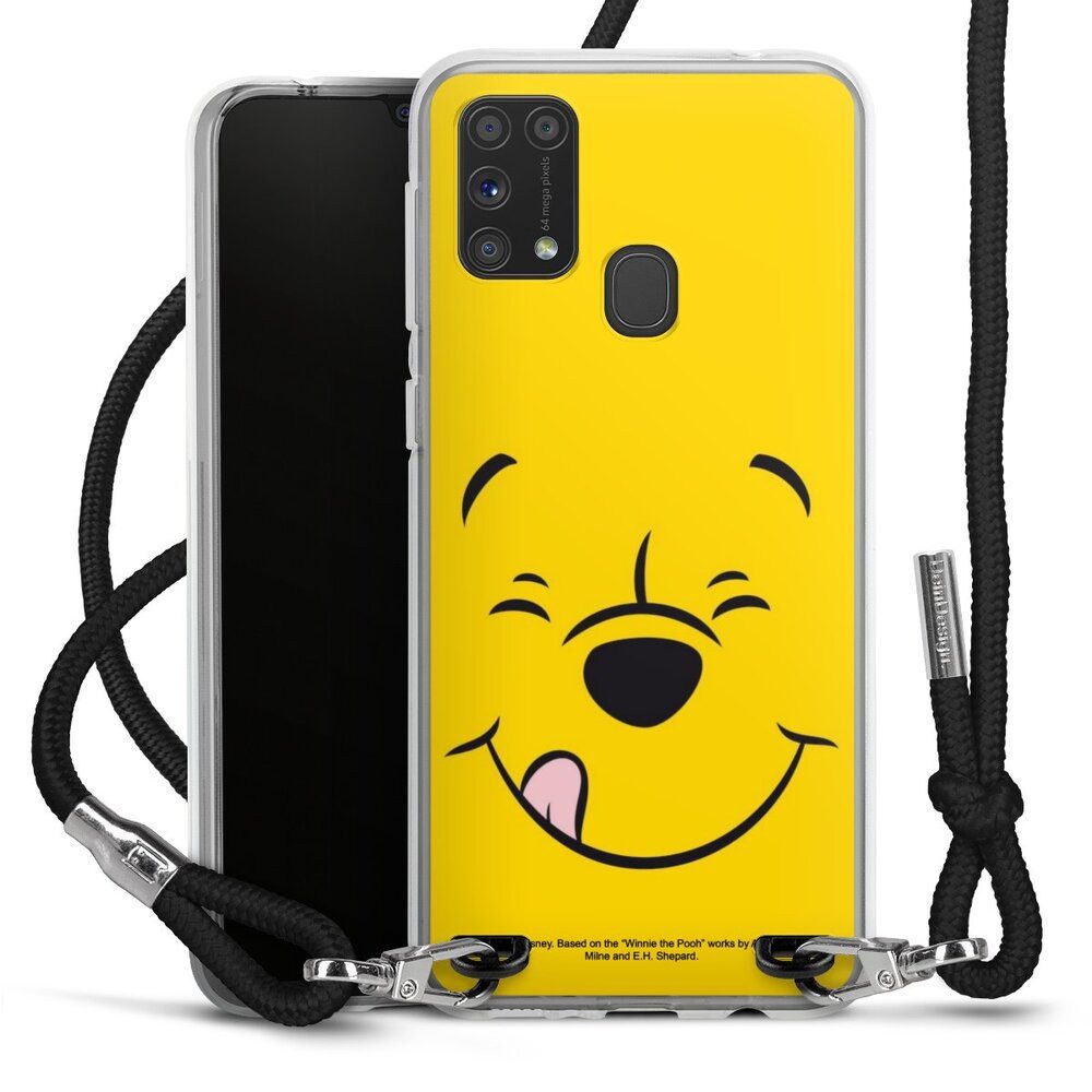 DeinDesign Handyhülle Winnie Puuh Offizielles Lizenzprodukt Disney Puuh Closeup, Samsung Galaxy M31 Handykette Hülle mit Band Case zum Umhängen
