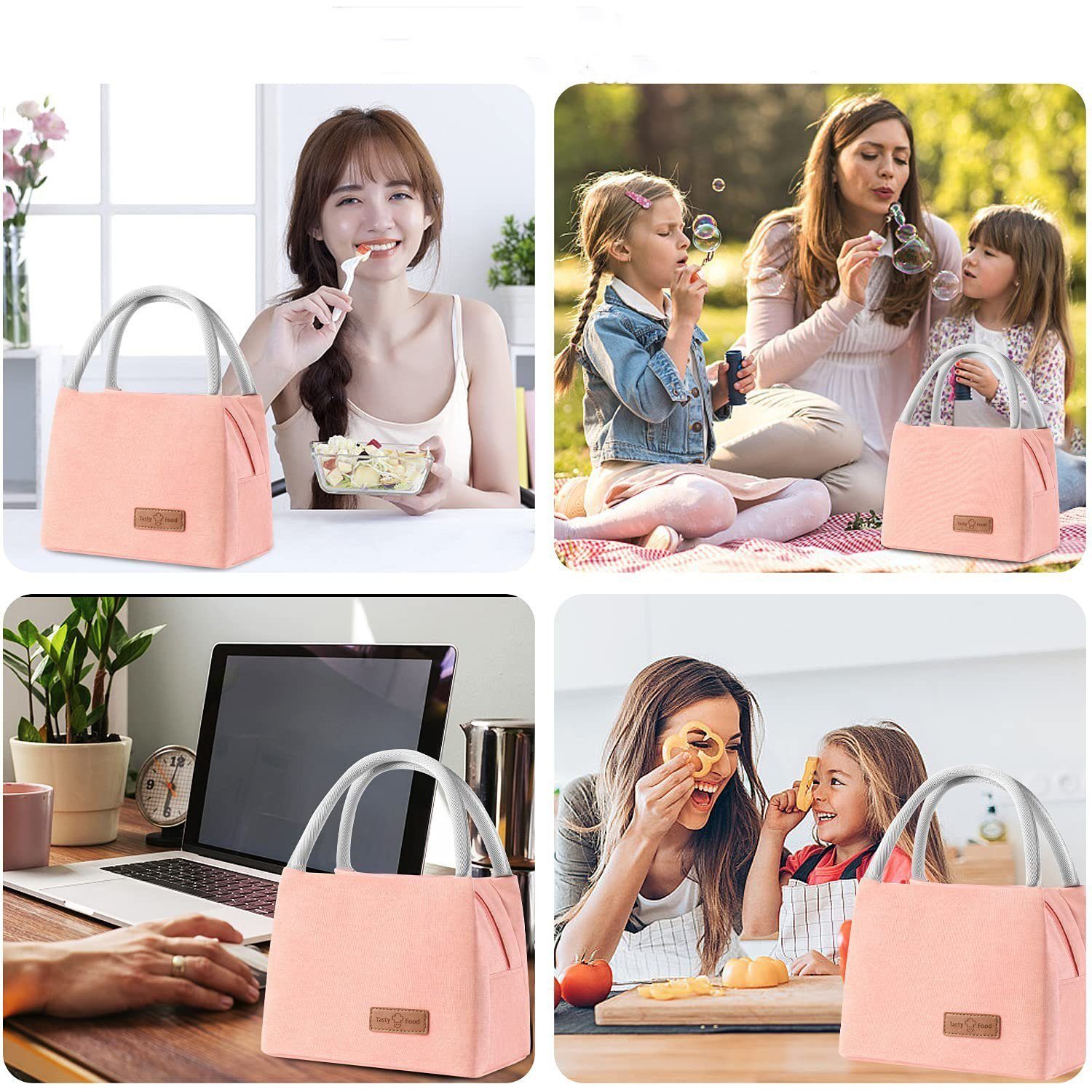 Lunchbox rosa Lunchbox Isoliertasche, autolock Lunchtasche, Kühltasche, Picknick-Tasche