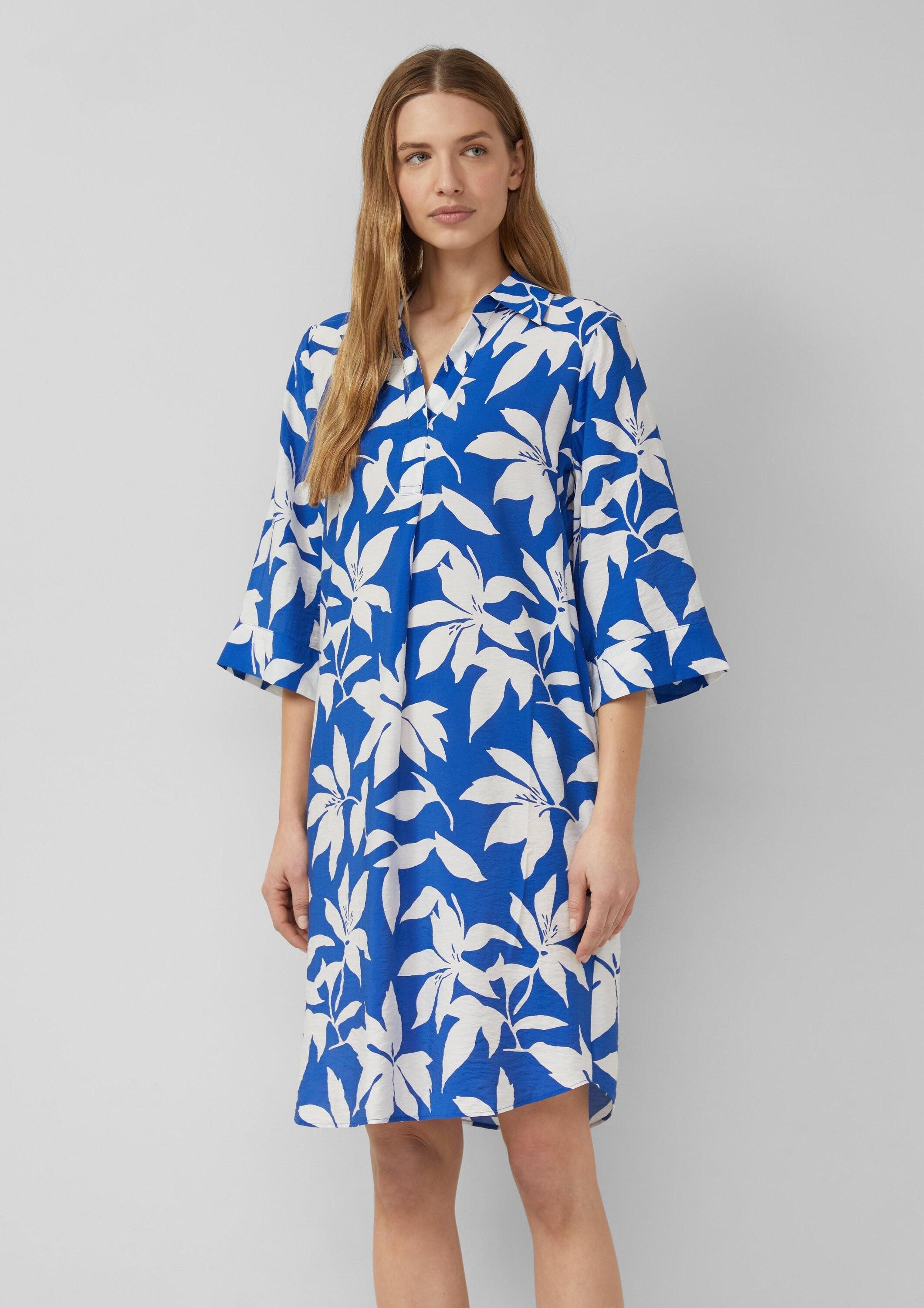 s.Oliver Minikleid Kleid Gemustertes Kleid aus Viskosemix mit Eingrifftaschen