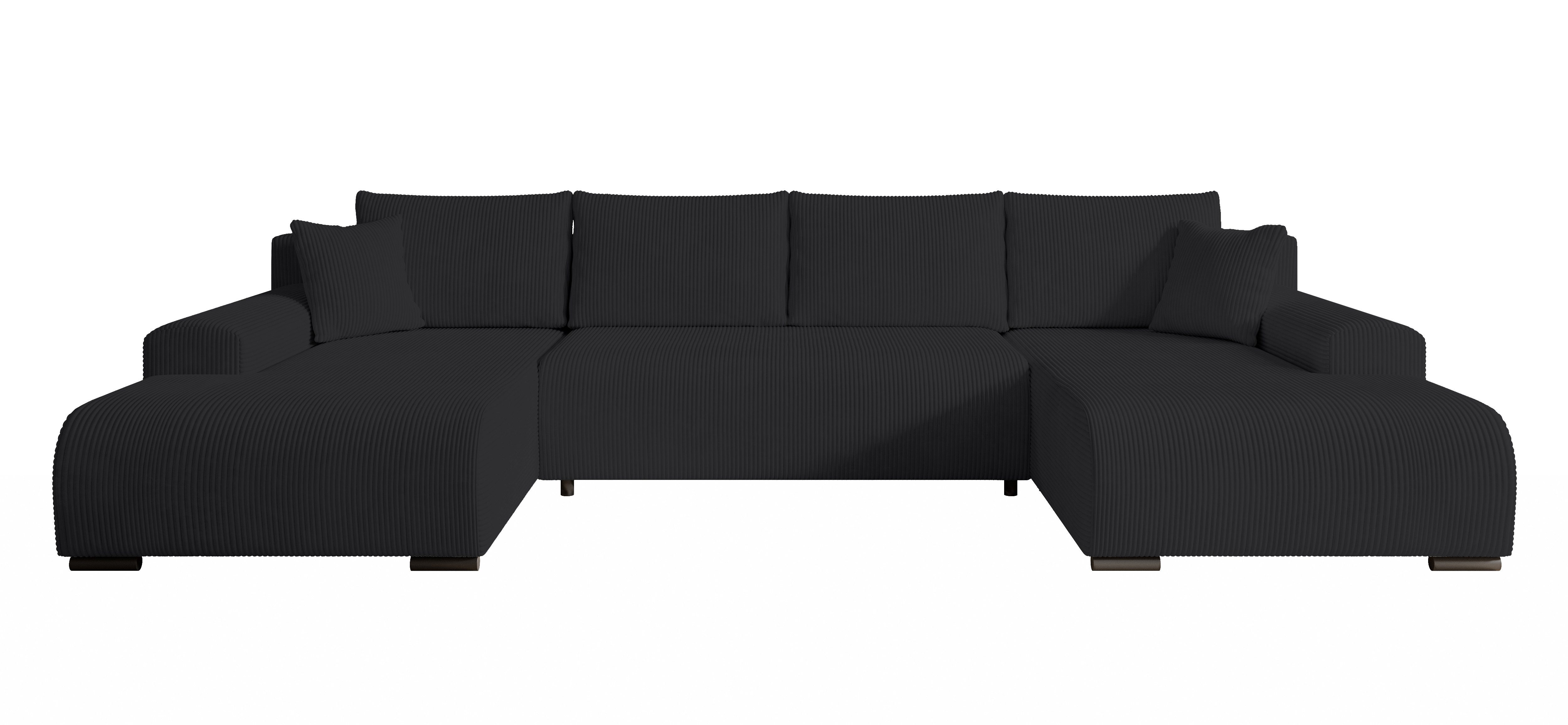 storez24 Ecksofa Ellen U, mit Bettkasten und Schlaffunktion, Cordstoff, U-Form, bequem
