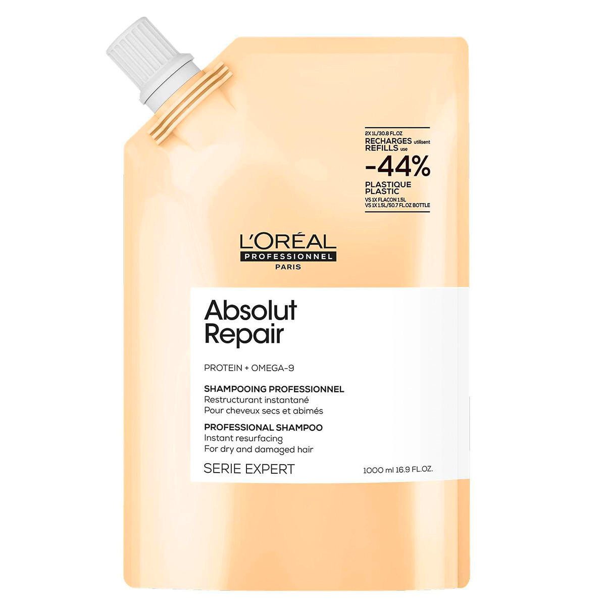 L'Oreal Deutschland Haarshampoo L’Oréal Absolut Repair Shampoo Refill 1000ml Reparatur, 1-tlg., Reduziert Haarbruch sichtbar bereits nach wenigen Anwendungen