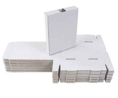BURI Aufbewahrungsbox 50 Kartons 185x135x35 Versandkarton Faltkarton Großbrief Pappkarton Wa