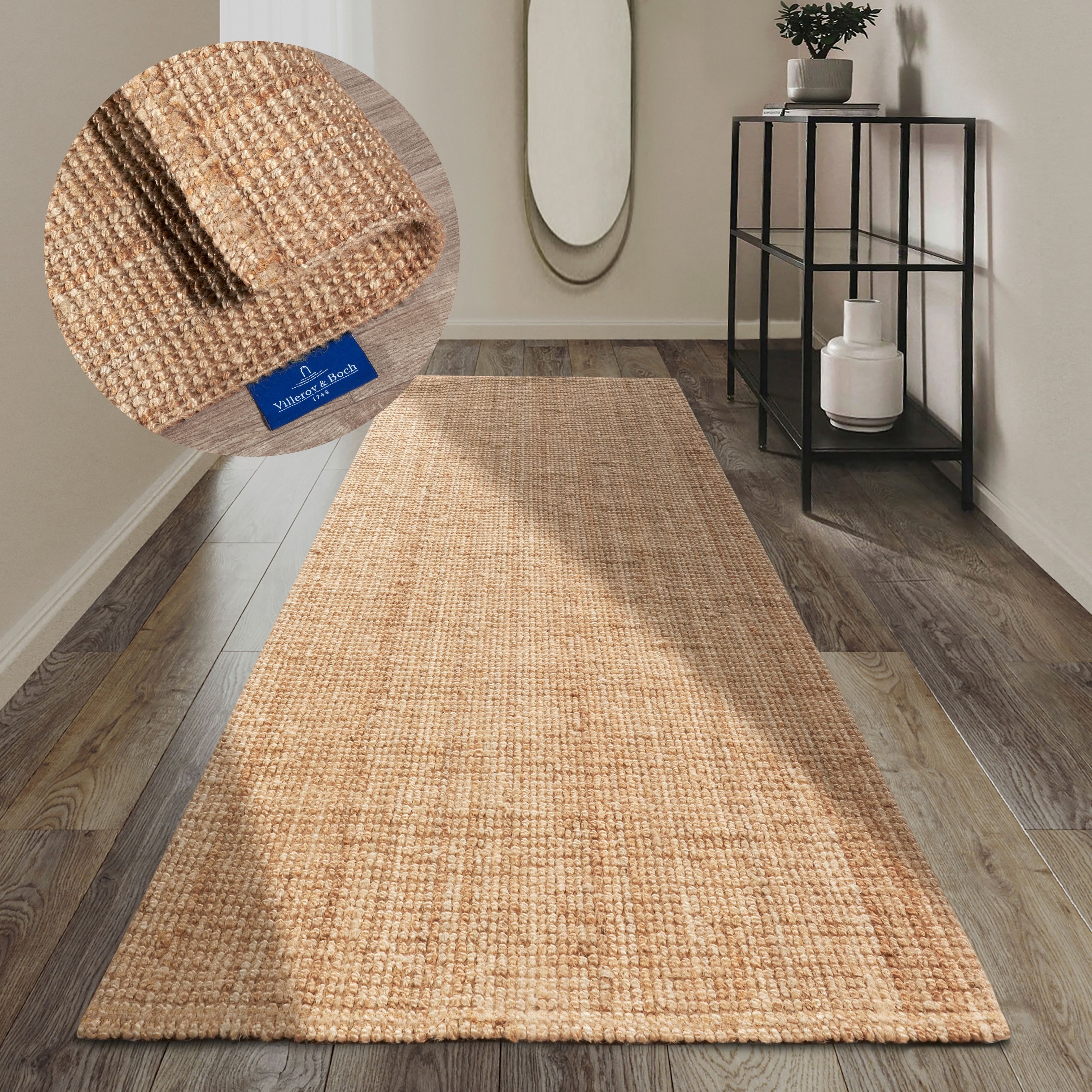 Villeroy & Boch Teppich Rosalie Juteteppich, rechteckig, Höhe: 10 mm, Läufer, 100% Jute, Natur, Wohnzimmer, Esszimmer, Schlafzimmer, GRS
