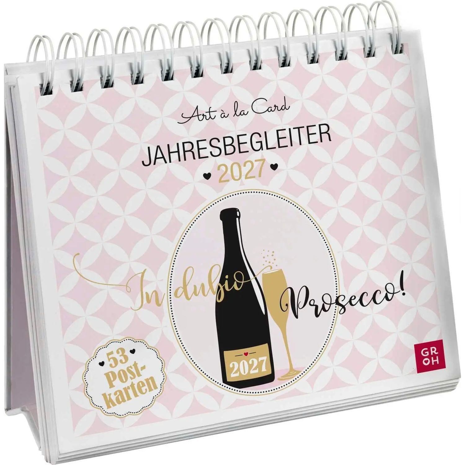 Schreibtischkalender Postkartenkalender 2027: In dubio Prosecco