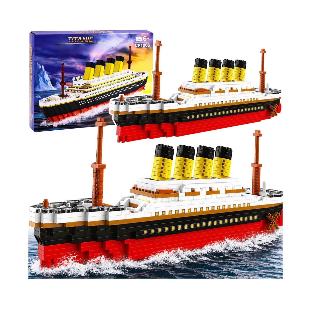 Wisam Bausteinset Titanic-Schiff Großes Modell 60 cm 3327 Teile. Spielbausteine