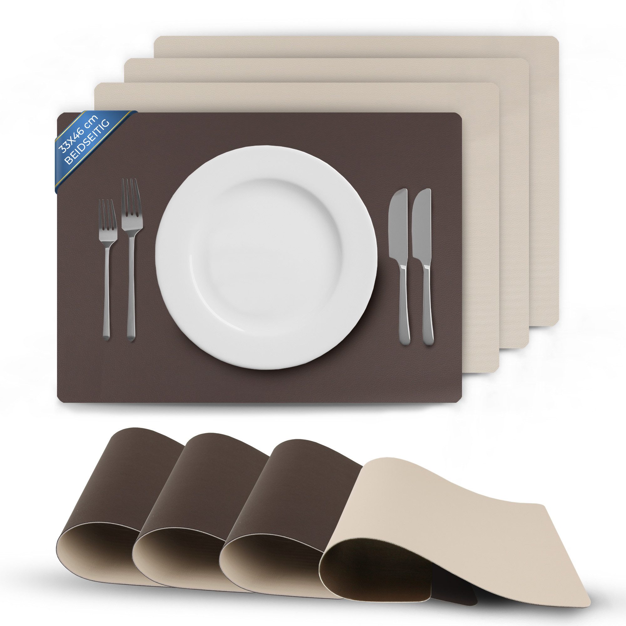 Platzset Kunstleder Uni/Struktur