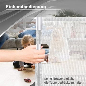 Comomy Türschutzgitter, Baby Treppenschutzgitter 0-180°, Einziehbar 140/180cm