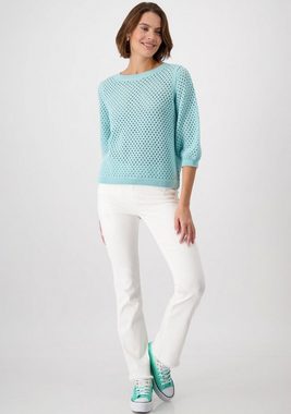 Monari 3/4 Arm-Pullover im Ajourmuster