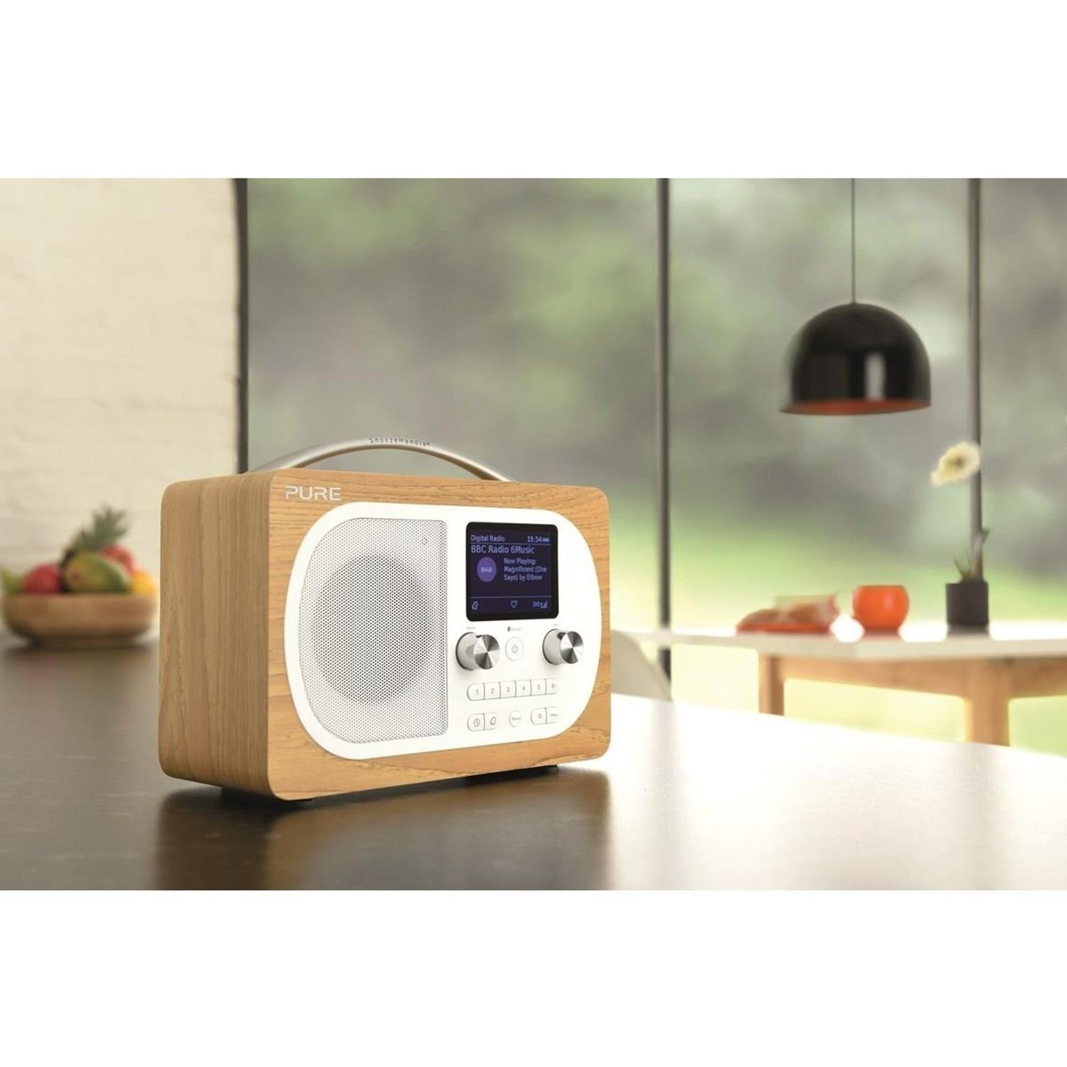 EU/UK Digital- Evoke UKW-Küchenradio Oak (DAB) DAB+ Digitalradio Pure H4 Bluetooth-Streaming