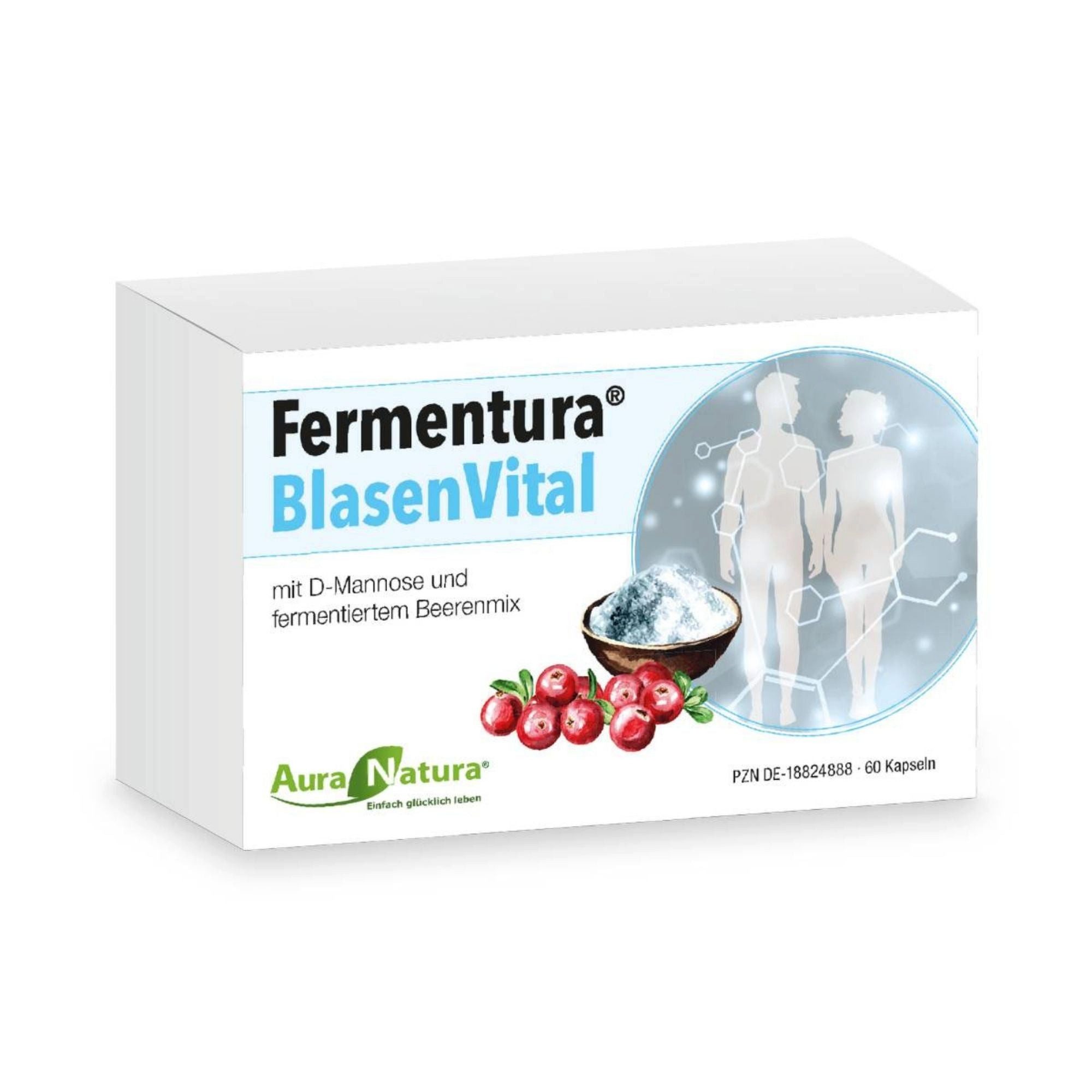 Aura Natura Fermentura Blasenvital mit D-Mannose, Cranberry, Blasenunterstützung Kapseln