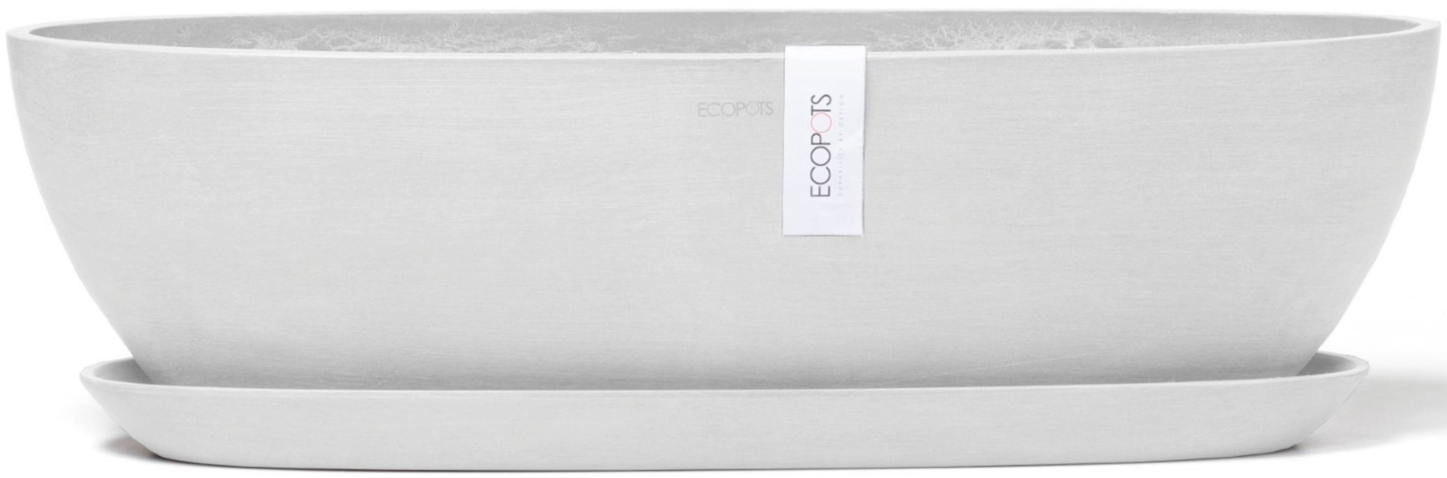 ECOPOTS Blumentopf Sofia lang 56 Weiß, für innen und außen frostsicher