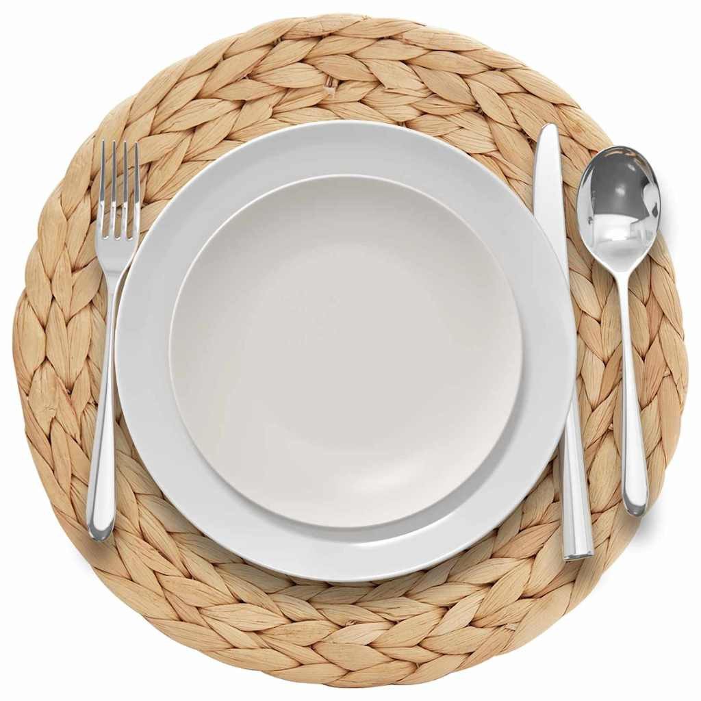 vidaXL Platzset Runde gewebte Tischsets 10 pcs Natur Ø 30 cm Wasserhyazinth günstig online kaufen