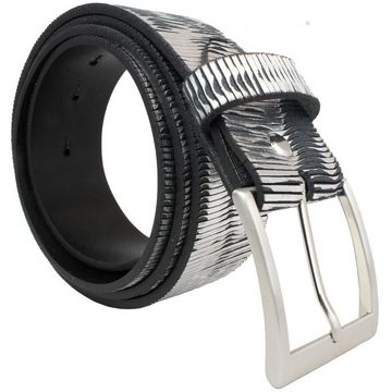 BELTINGER Ledergürtel Leder-Gürtel aus Vollrindleder Metall-Optik 4 cm - Herren-Gürtel Metal