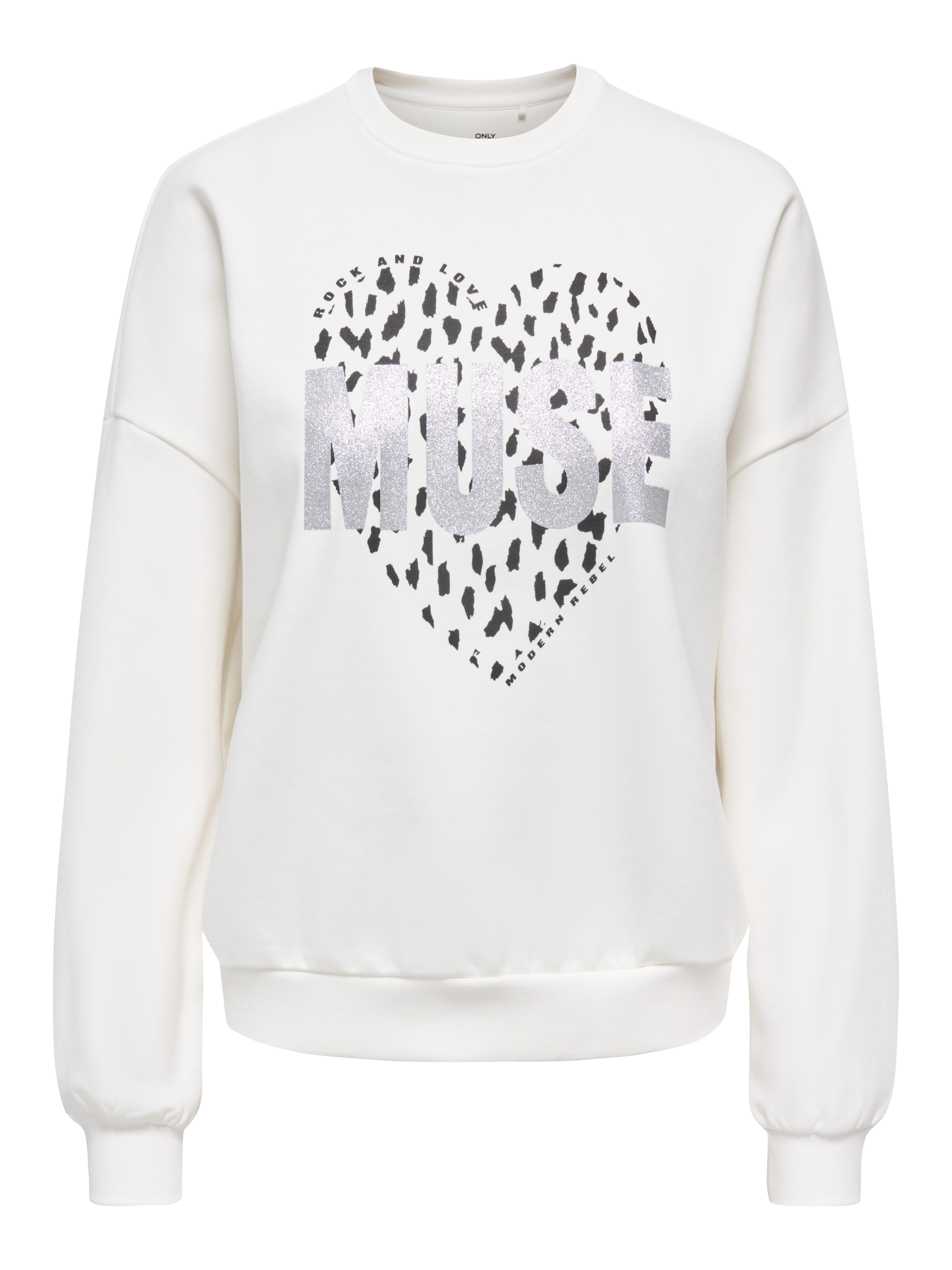 ONLY Sweatshirt ONLTAMMIE L/S LEO PRINT O-NECK SWT Baumwollmischung, regular fit