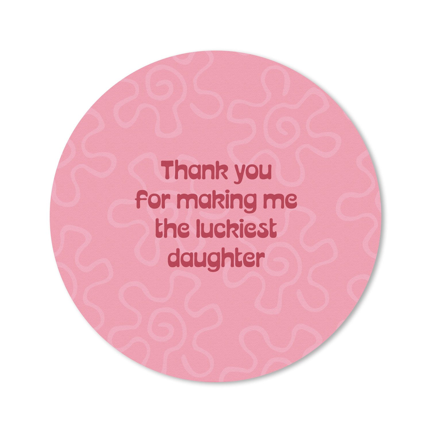 MuchoWow Mauspad Text - Rot - Muttertag (1-St), Mousepad mit Rutschfester Unterseite, Gaming, Rund, 30x30 cm