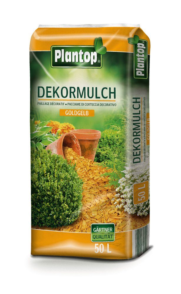 Plantop Blumenerde PLANTOP Dekormulch goldgelb, 50 Ltr