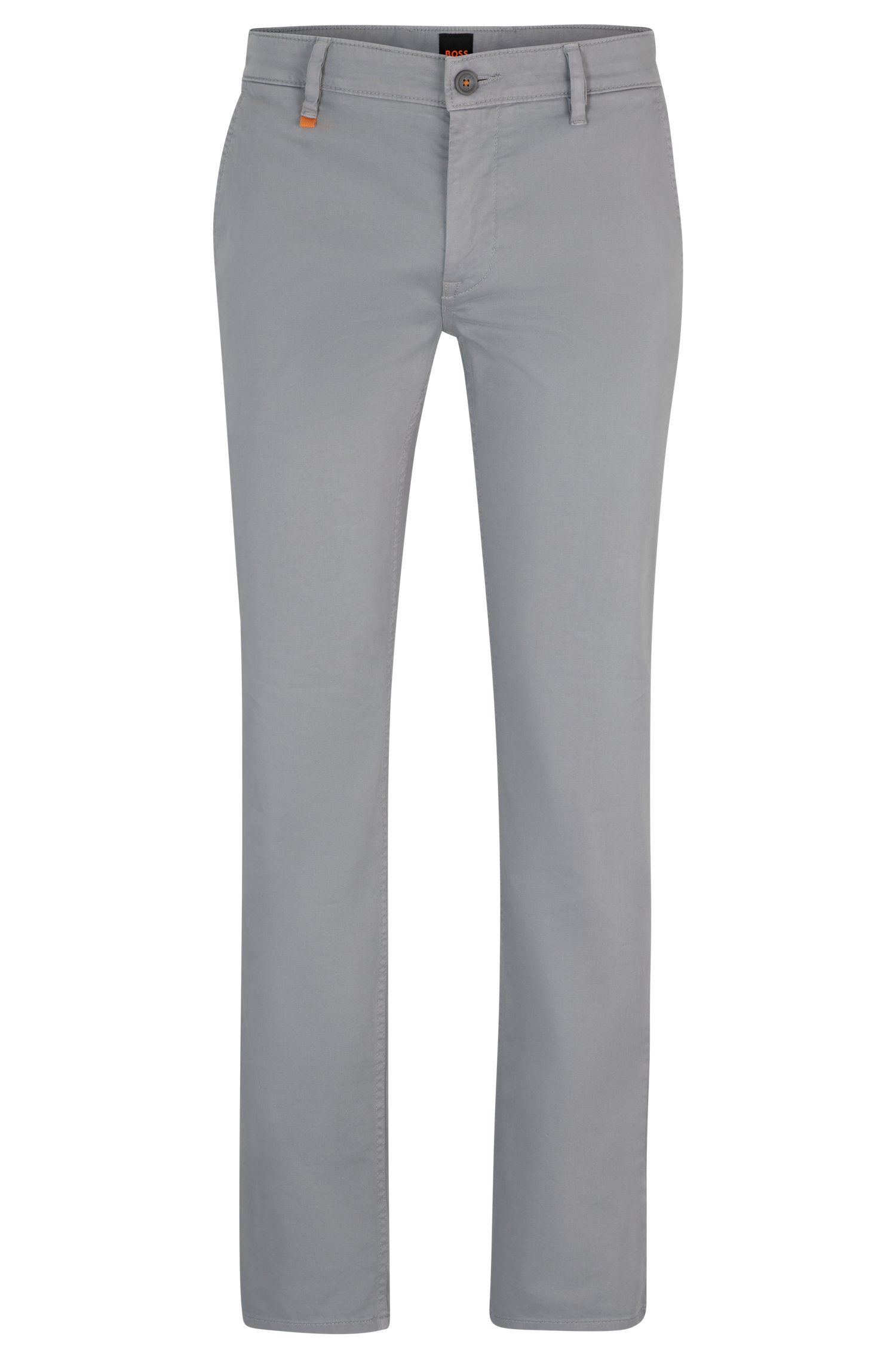 BOSS ORANGE Chinohose Slim-Fit Hose aus elastischem Baumwoll-Satin