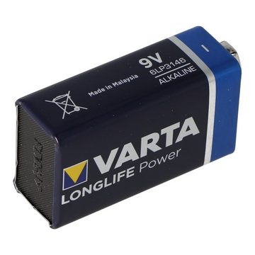 VARTA Varta Longlife Power (ehem. High Energy) 9V E-Block 4922 Batterie 20e Batterie, (9,0 V)
