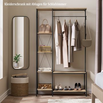 EUGAD Kleiderständer, (1 St), mit Sitzbank, 3 in 1 Design, 100x175x40 cm