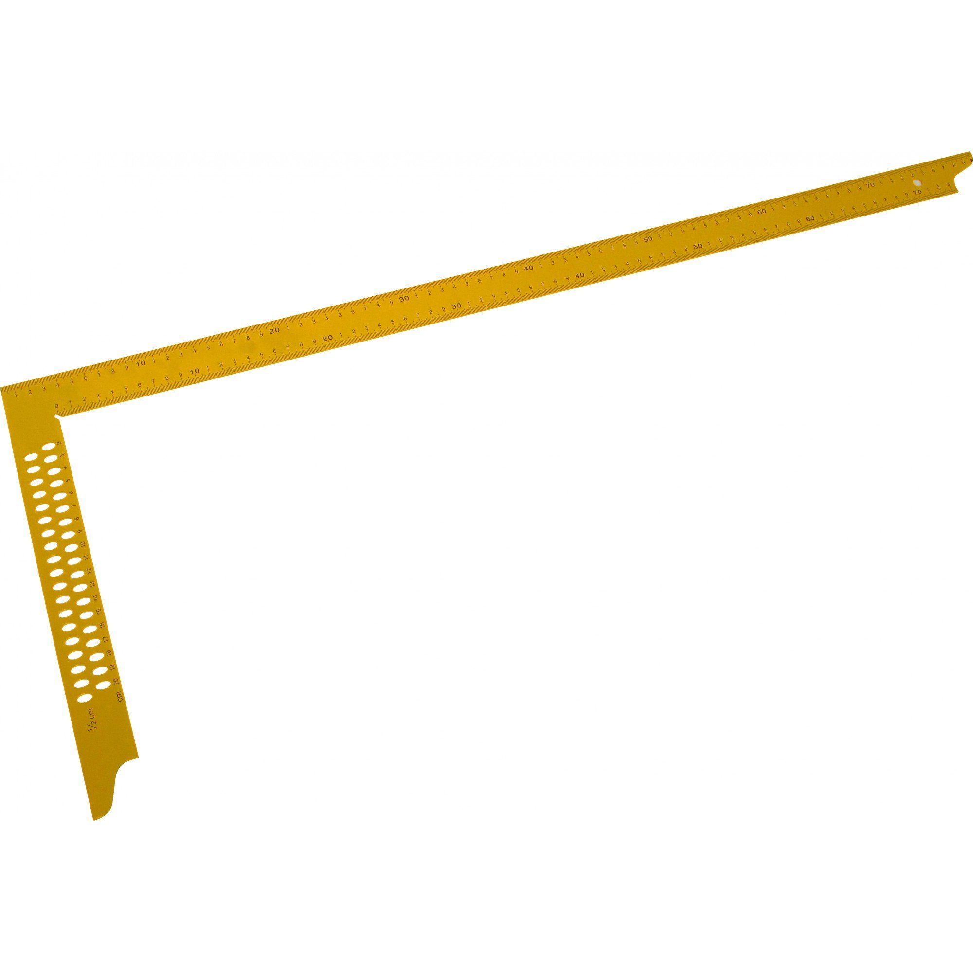 und Maßeinteilung gelb Triuso Anreißlöchern lackiert, mm Winkel 800 Zimmermannswinkel mit