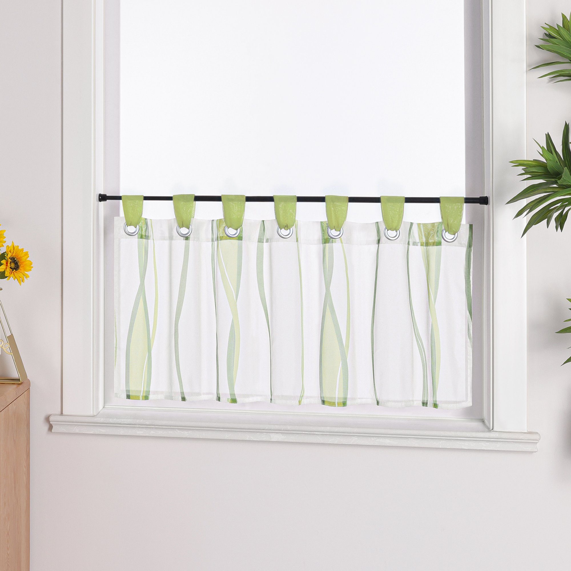 Joyswahl Scheibengardine (1 St), Schlaufen, Bistrogardine, Wellen Muster günstig online kaufen