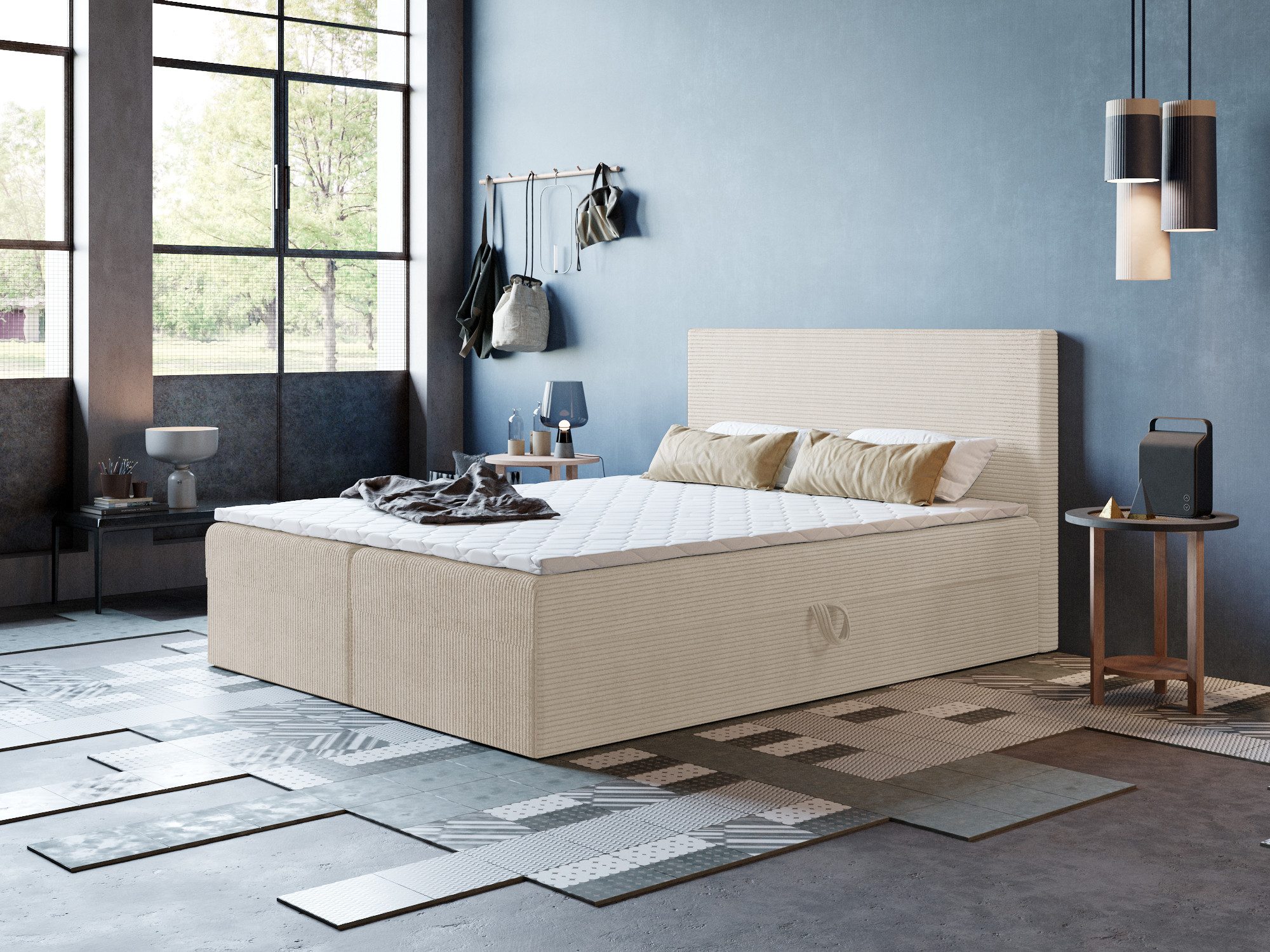 Godre Boxspringbett 120x180 cm - mit Bettkasten ARES - Bonell Matratze (Bet günstig online kaufen
