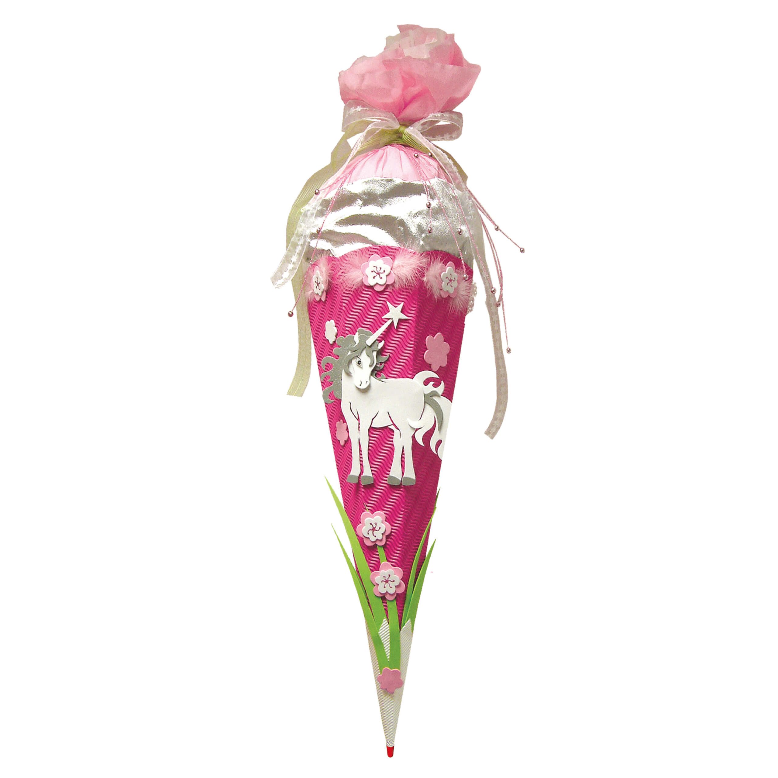 Roth Schultüte Roth Школьные ранцы-Bastelset Einhorn, 68cm, eckig, Kreppverschluss, Verschluss Krepp