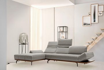 hülsta sofa Ecksofa »hs.420«, Breite 293 cm in 2 Qualitäten, Holzrahmen in Eiche Natur oder Nußbaum