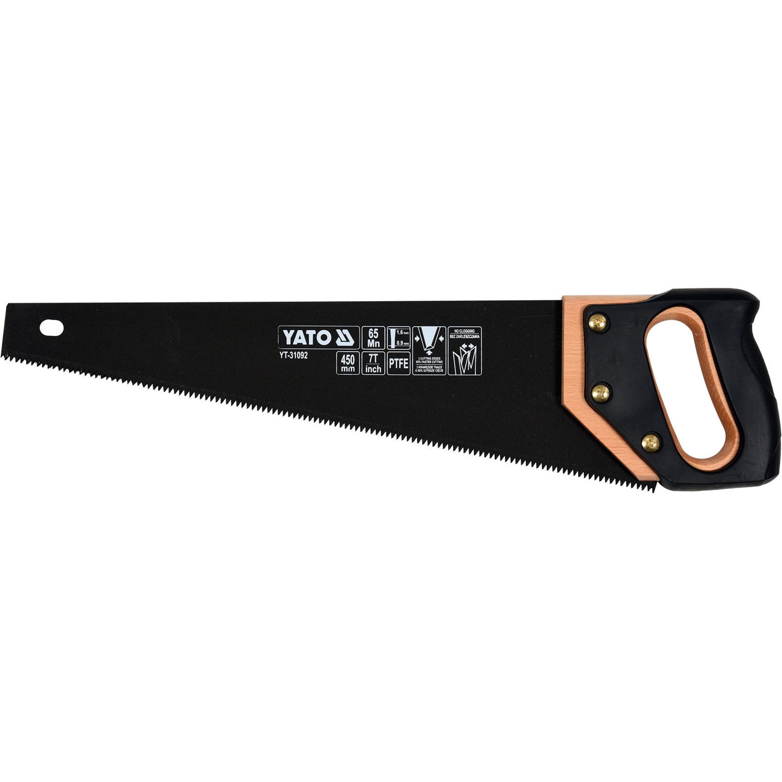 Yato Handsäge Handsäge 450 mm PTFE 7TPI Holzgriff YT-31092 (1 Stück)