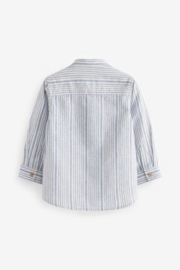 Next Langarmhemd Hemd aus Leinenmischgewebe mit Grandadkragen (1-tlg)
