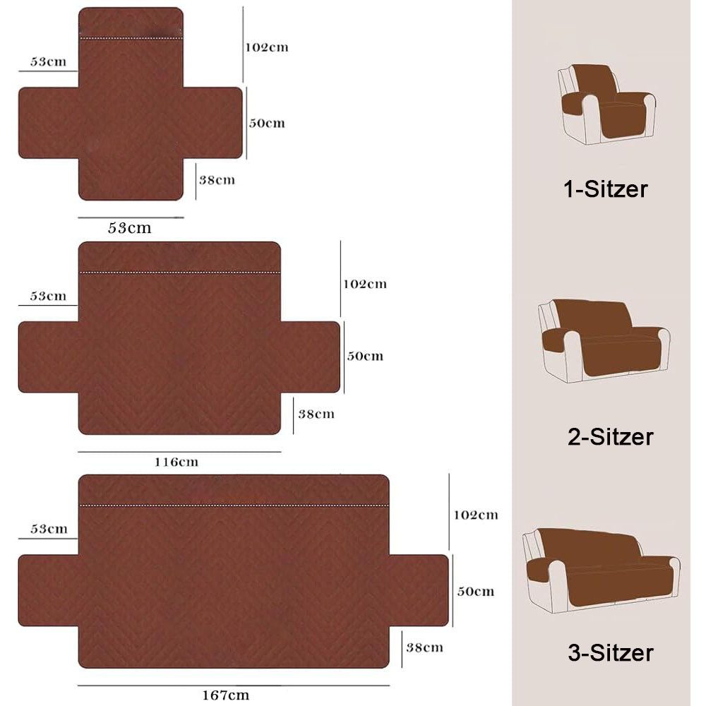 TUWENA Sofaschoner Sofahussen Sofa Armlehnenbezüge Plüsch Sesselschoner Anti-Rutsch
