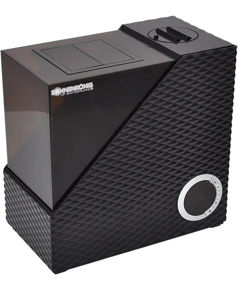 Sonnenkönig Luftbefeuchter Chelsea, 4L Tank, bis 23 m², 0.3L/h, mit Entkalkungspatrone, Auto-Off, 4 l Wassertank, Wasserstandanzeige, antibakterieller Tank, kalte/warme Vernebelung