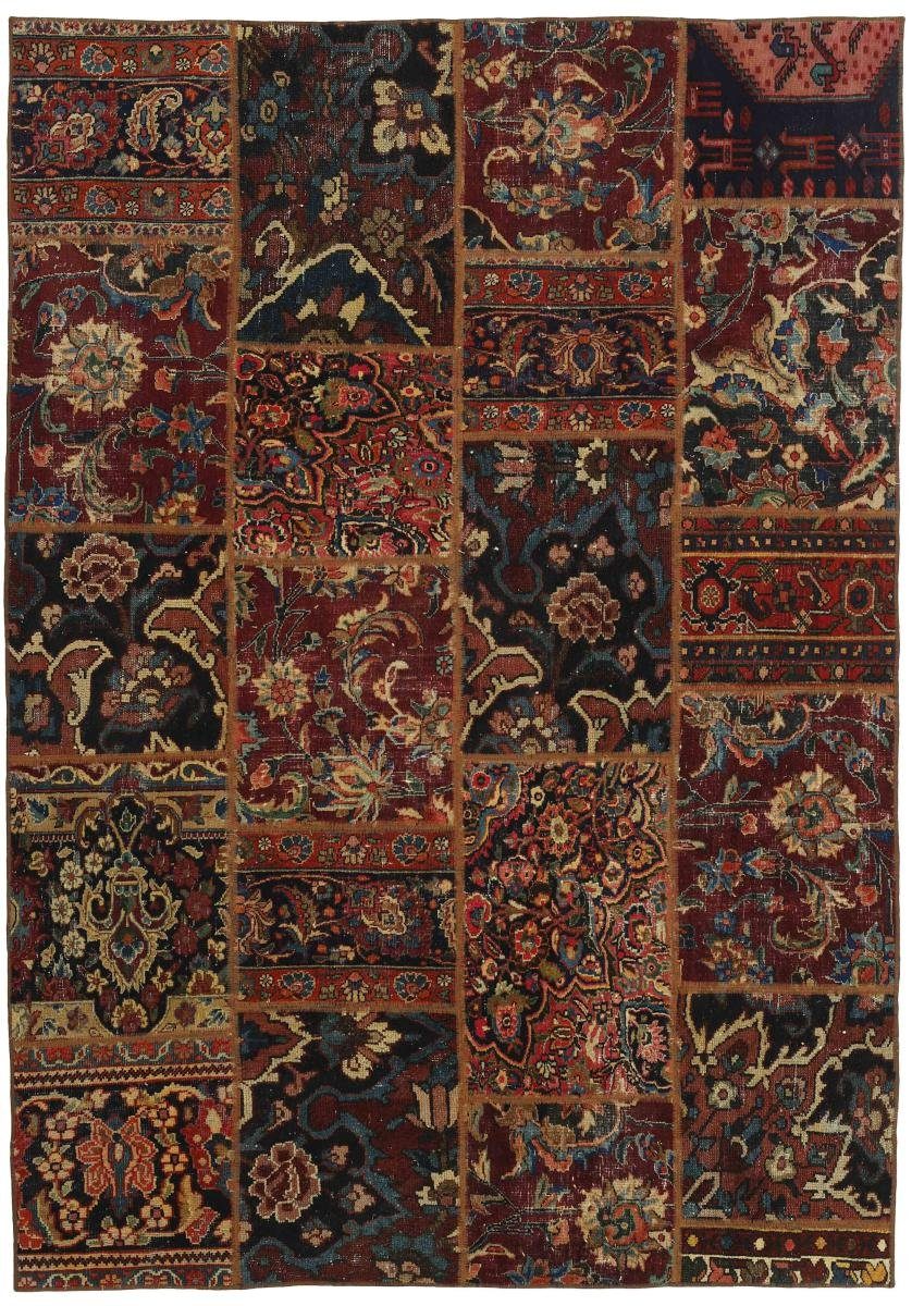 Orientteppich Patchwork Malayer 158x227 Handgeknüpfter Moderner Orientteppich, Nain Trading, rechteckig, Höhe: 12 mm