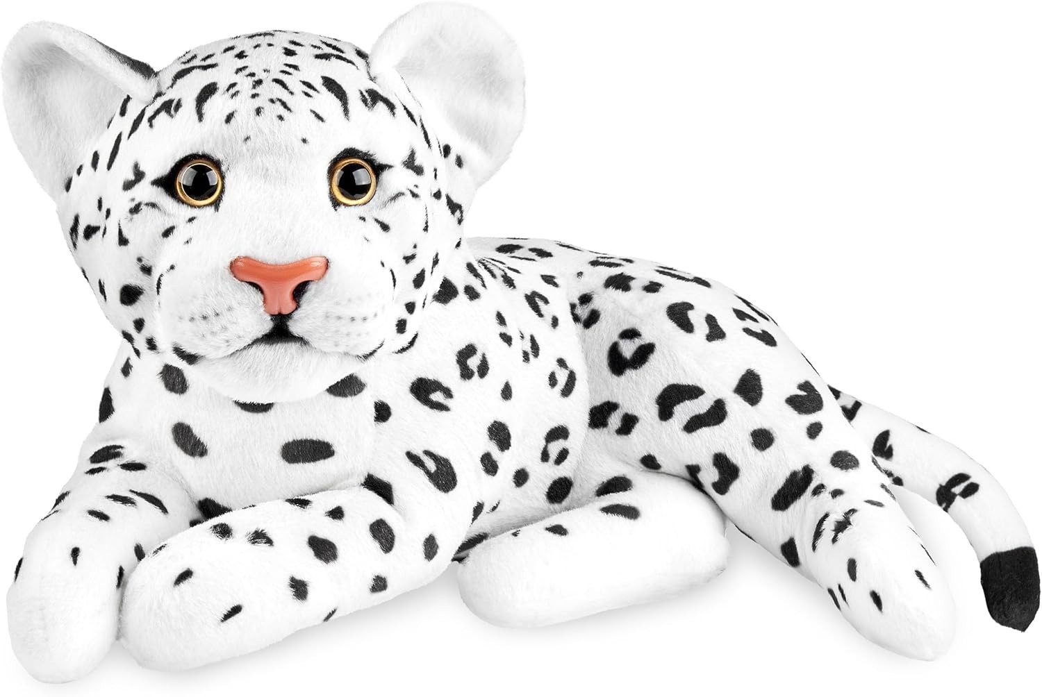 BRUBAKER Kuscheltier Leopard - 30 cm Stofftier - Baby Plüschtier (1-St., Raubkatze Liegend), Kinder Plüsch Spielzeug