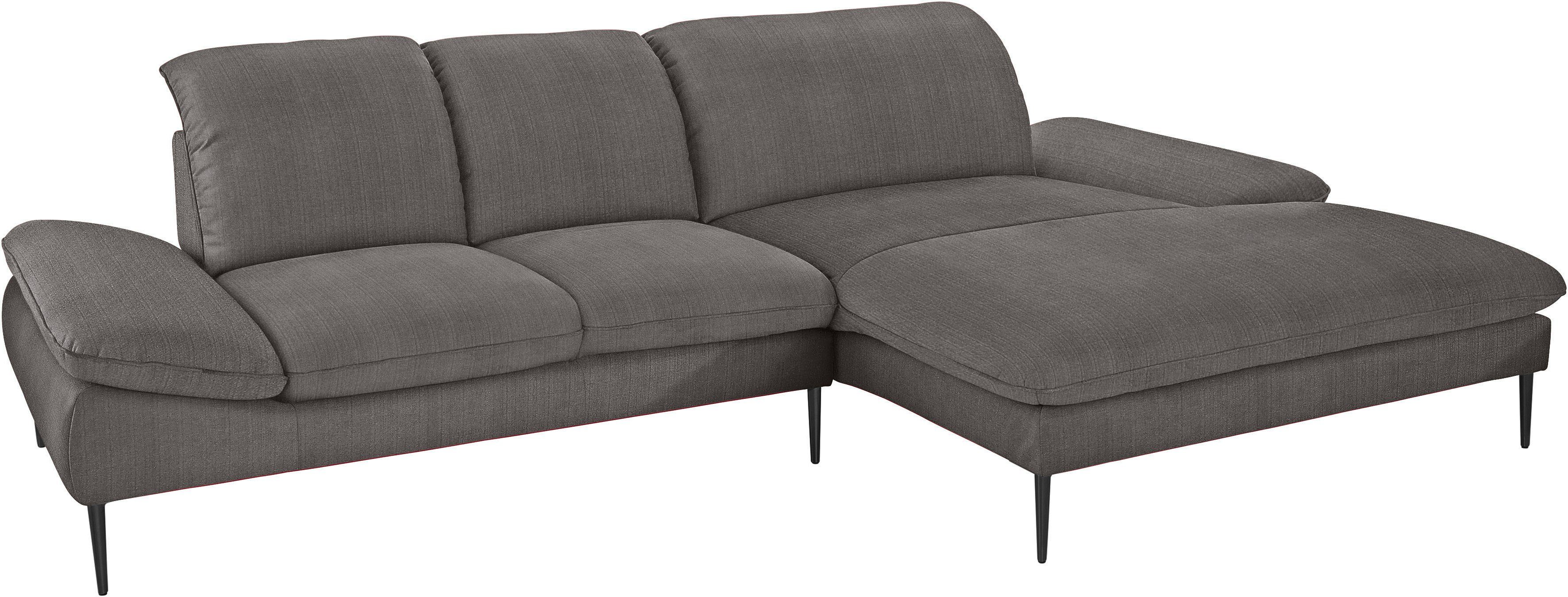 W.SCHILLIG Ecksofa enjoy&MORE, Designsofa, elegant und bequem, L-Form, Sitztiefenverstellung, Füße schwarz pulverbeschichtet, Breite 310 cm