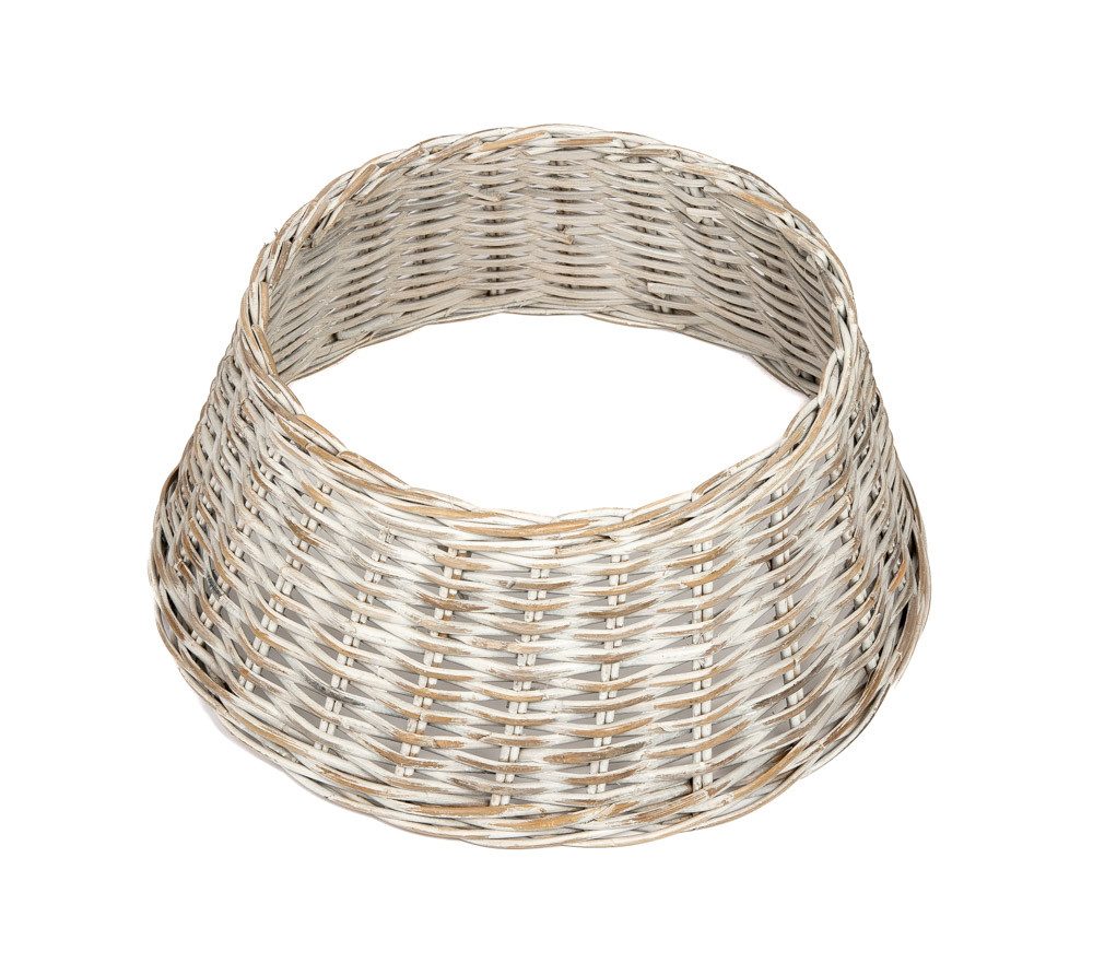 WESTMANN Künstlicher Weihnachtsbaum Rock Santa-2, Christbaumabdeckung HxØ 26x65 cm, Rattan, Hellgrau