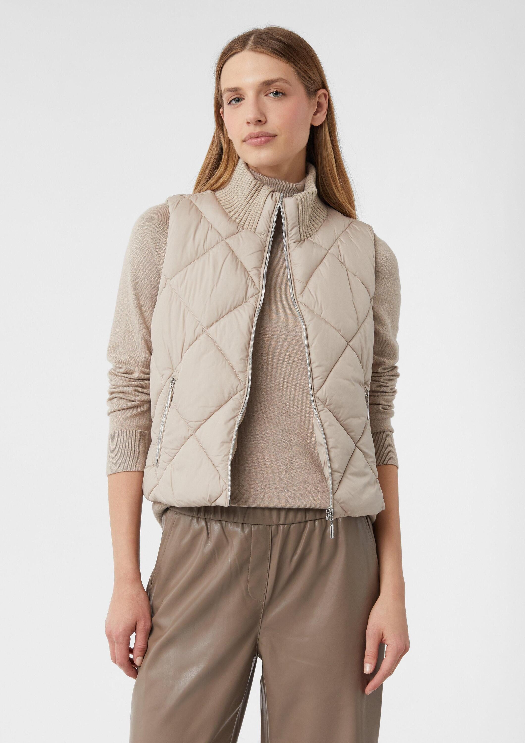 comma Outdoorjacke Outdoor-Weste Kurze Steppweste mit Ripp-Stehkragen günstig online kaufen