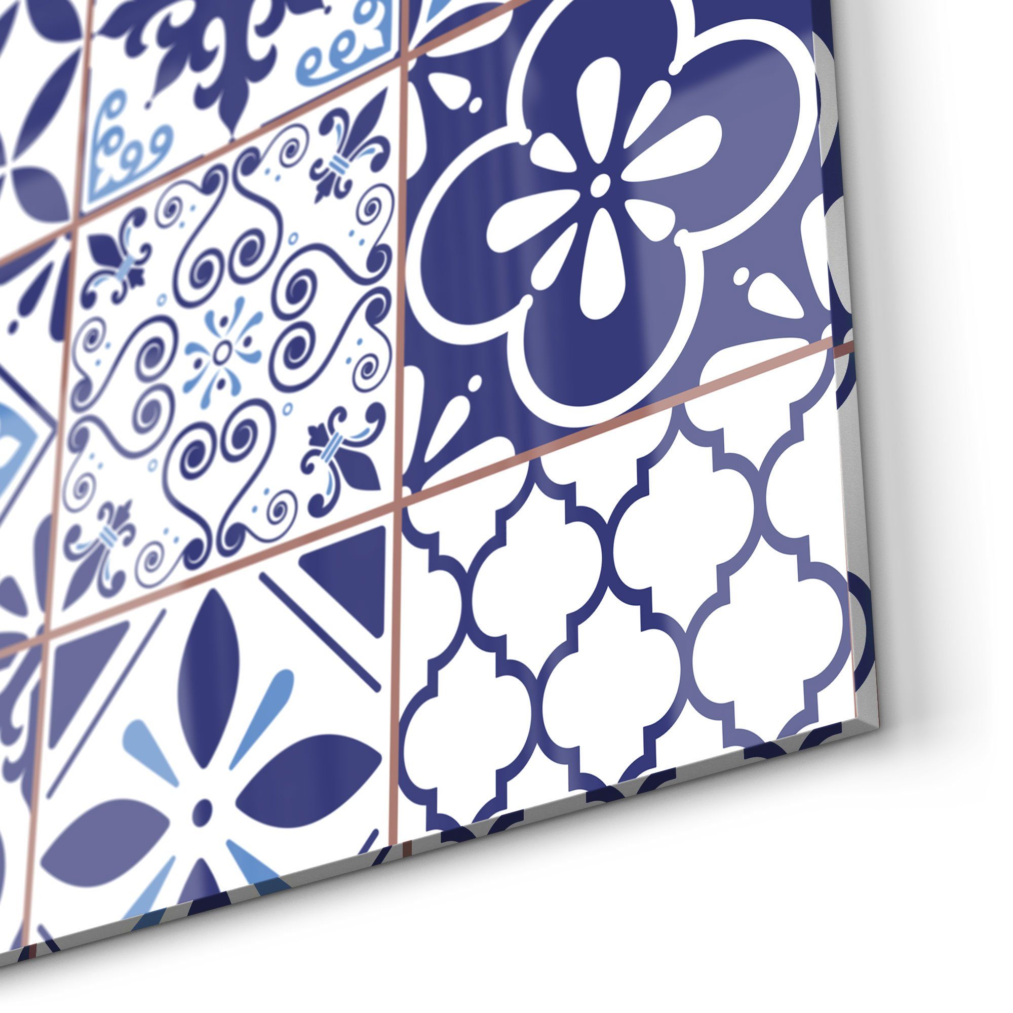 Badrückwand Wandkacheln', Herdblende Küchenrückwand DEQORI 'Azulejo Glas Spritzschutz