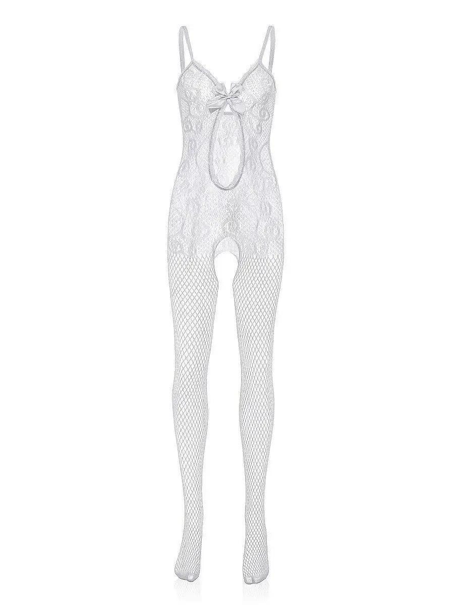 Elegant Love Bodystocking-Ouvert Damen-Bodystocking, Netz-Body mit Schleifendesign, Nachtwäsche-Dessous (1 St) Sexy Bodystocking mit Ouvert