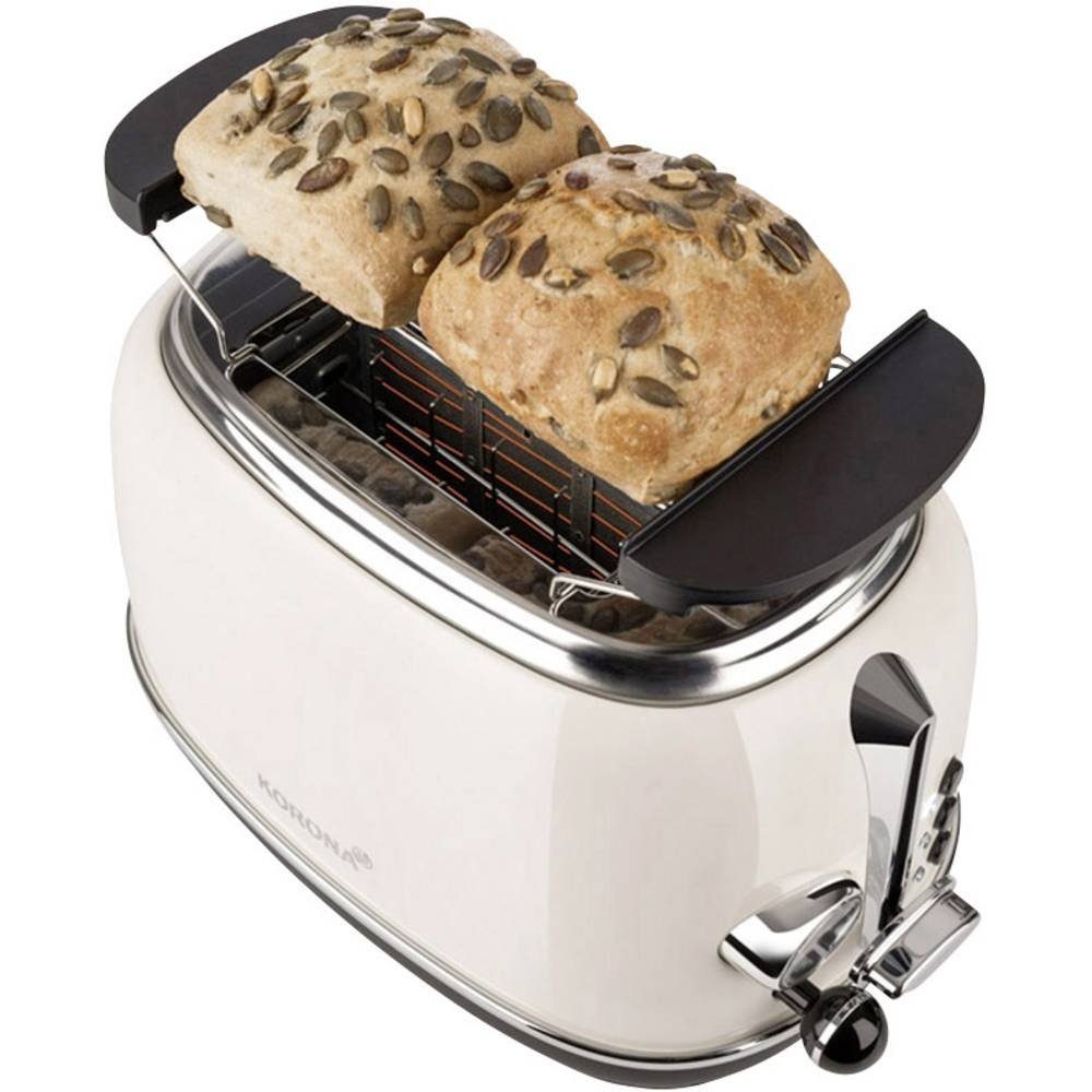 KORONA Toaster Retro mit 2 Toaster Scheiben, Brötchenaufsatz für