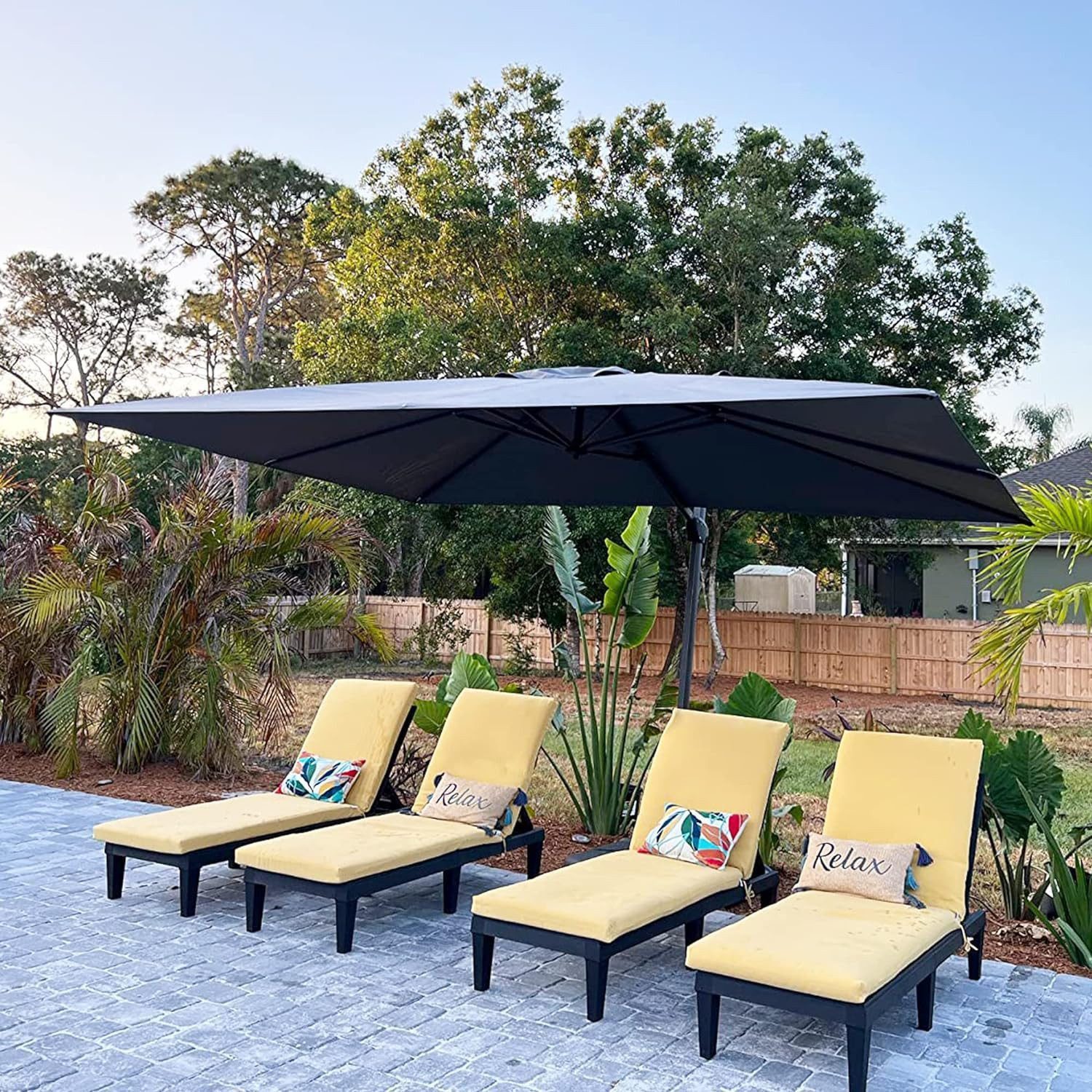 PURPLE LEAF Sonnenschirm Rechteckiger Alu Balkonschirm, Groß Ampelschirm, LxB: 330,00x270,00 cm, 360°Rotation, Sonnenschutz UV50+, für Gartenterrasse, Poolterrasse