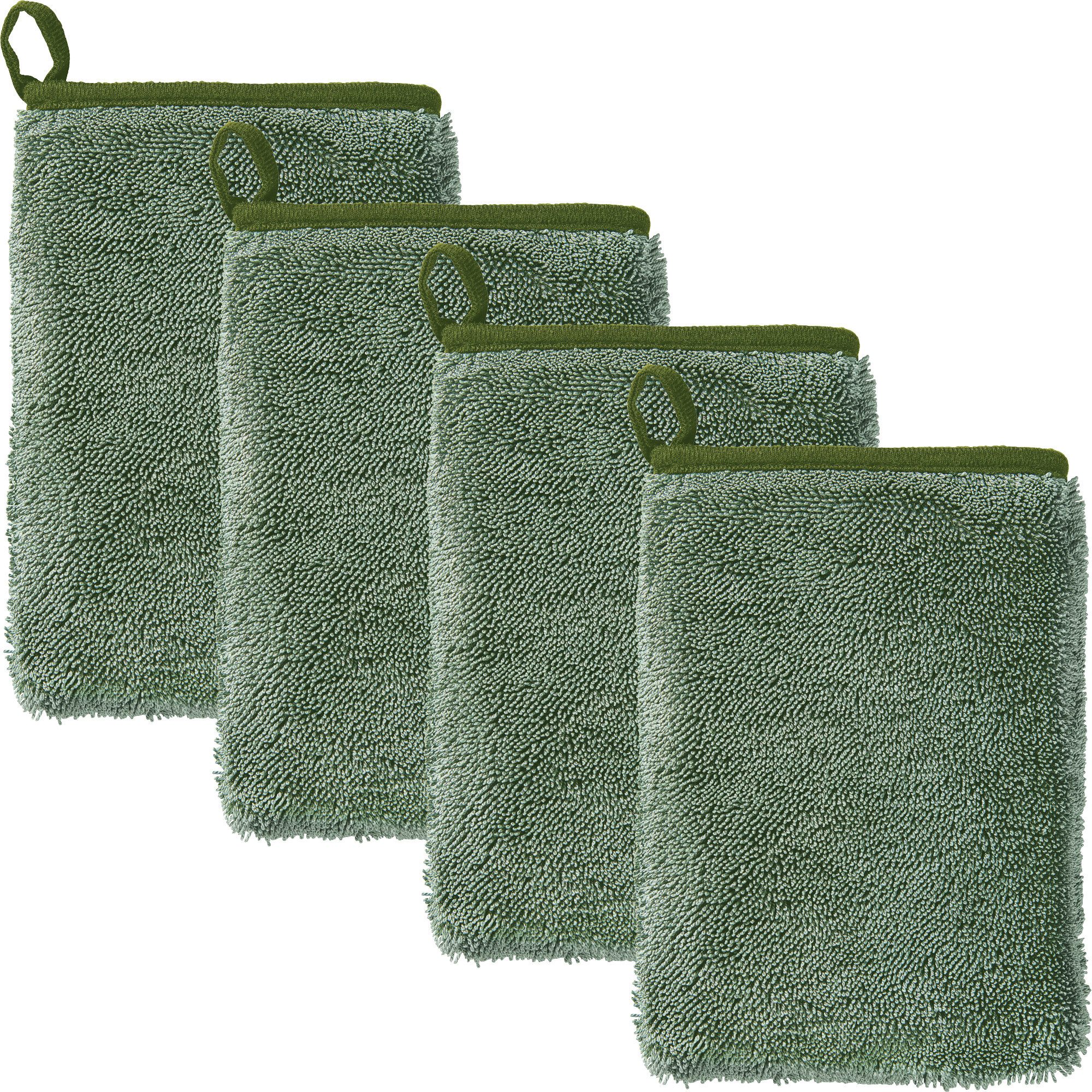 Erwin Müller Geschirrtuch Microfaser-Handschuh 4er-Pack, Microfaser Uni