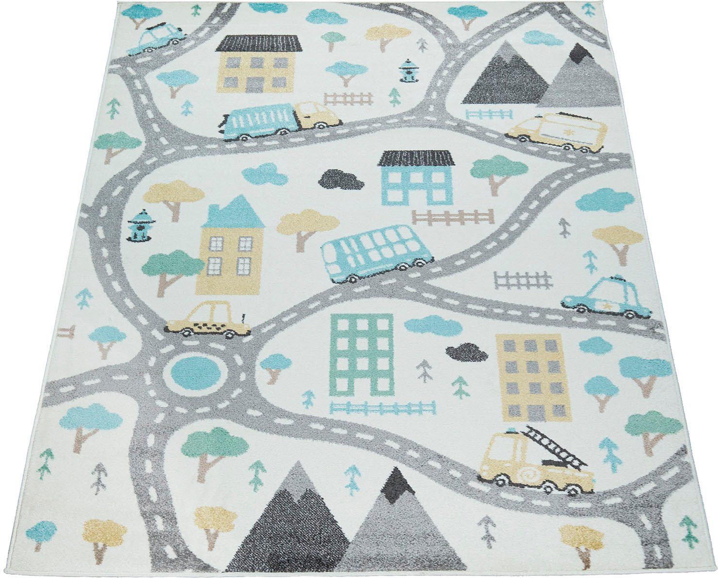 Paco Home Kinderteppich Nino 885, rechteckig, Höhe: 13 mm, Kurzflor, Straße günstig online kaufen