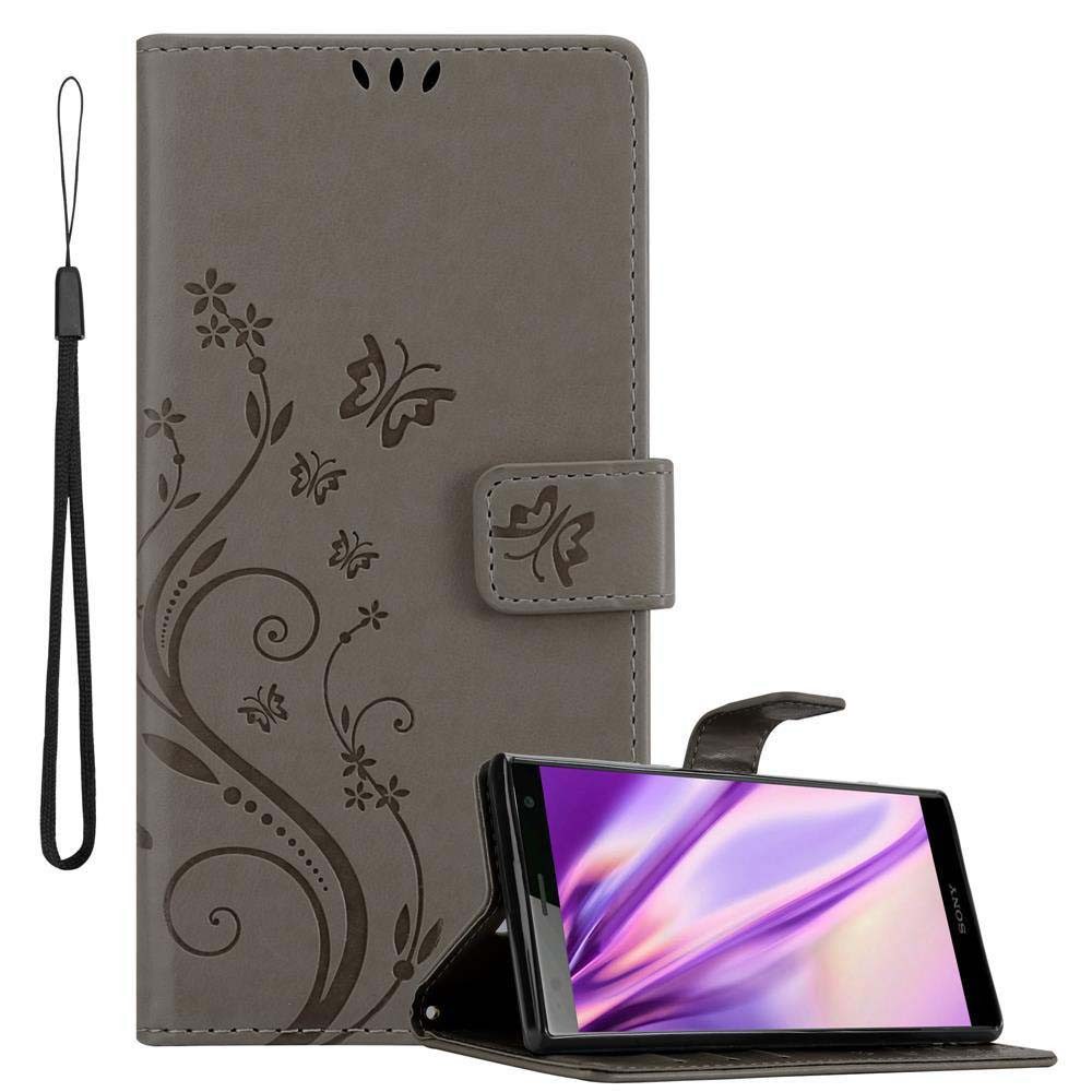 Cadorabo Handyhülle für Sony Xperia XZ2 Hülle Sony Xperia XZ2, Hülle Schutzhülle Blumen Flower mit Standfunktion Kartenfach Magnet